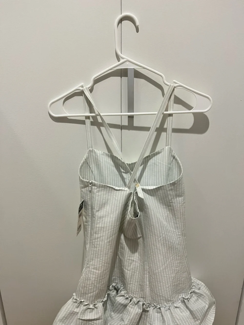 Ralph Lauren White Striped Ruffle Hem Sundress NWT